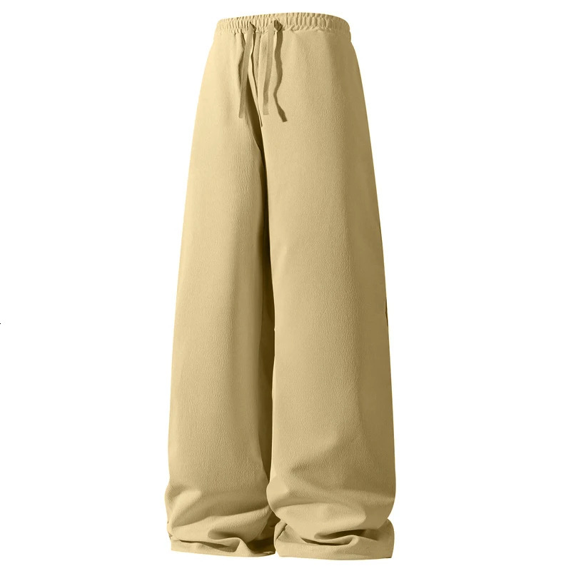 Mens Breathable Sweatpants Fashion Solid Color Cotton Casual Pants Joggers Streetwear Loose Lightweight Thin Men 250320