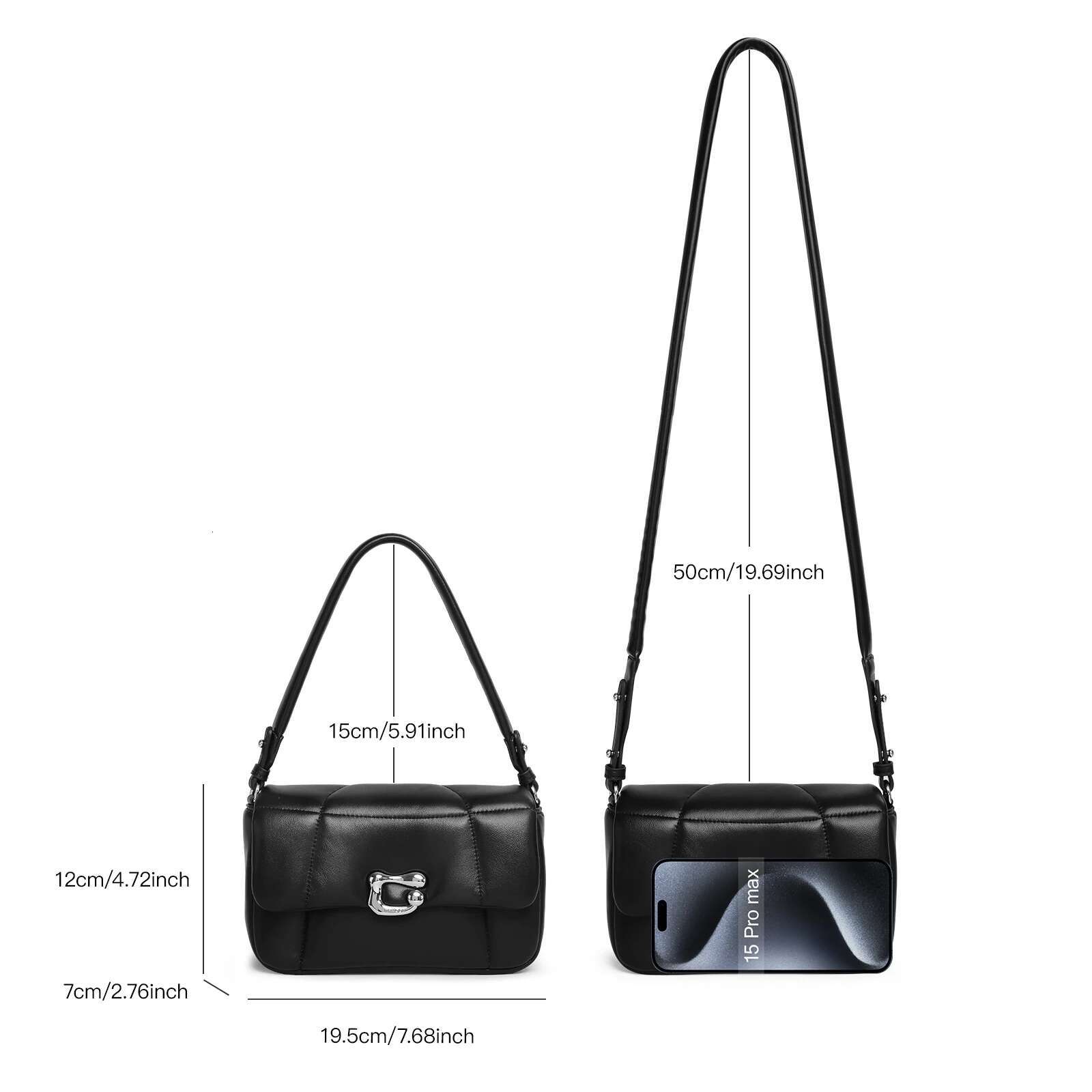 ITAMOOD Women Replica For Christmas Gift Original Designer Brand Fashion Underarm One Shoulder Bag Black Handbag