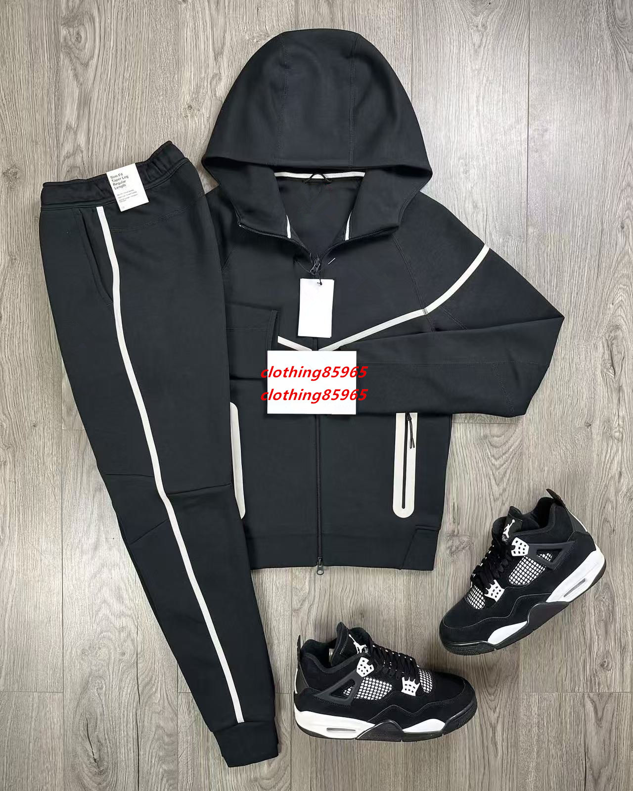 New season Reflective Tracksuit Designer Black Hoodie Mens Thick Track suits Casual Sport Sweatpants Unisex Trousers Joggers Pants Outdoor tech Tracksuit jacket