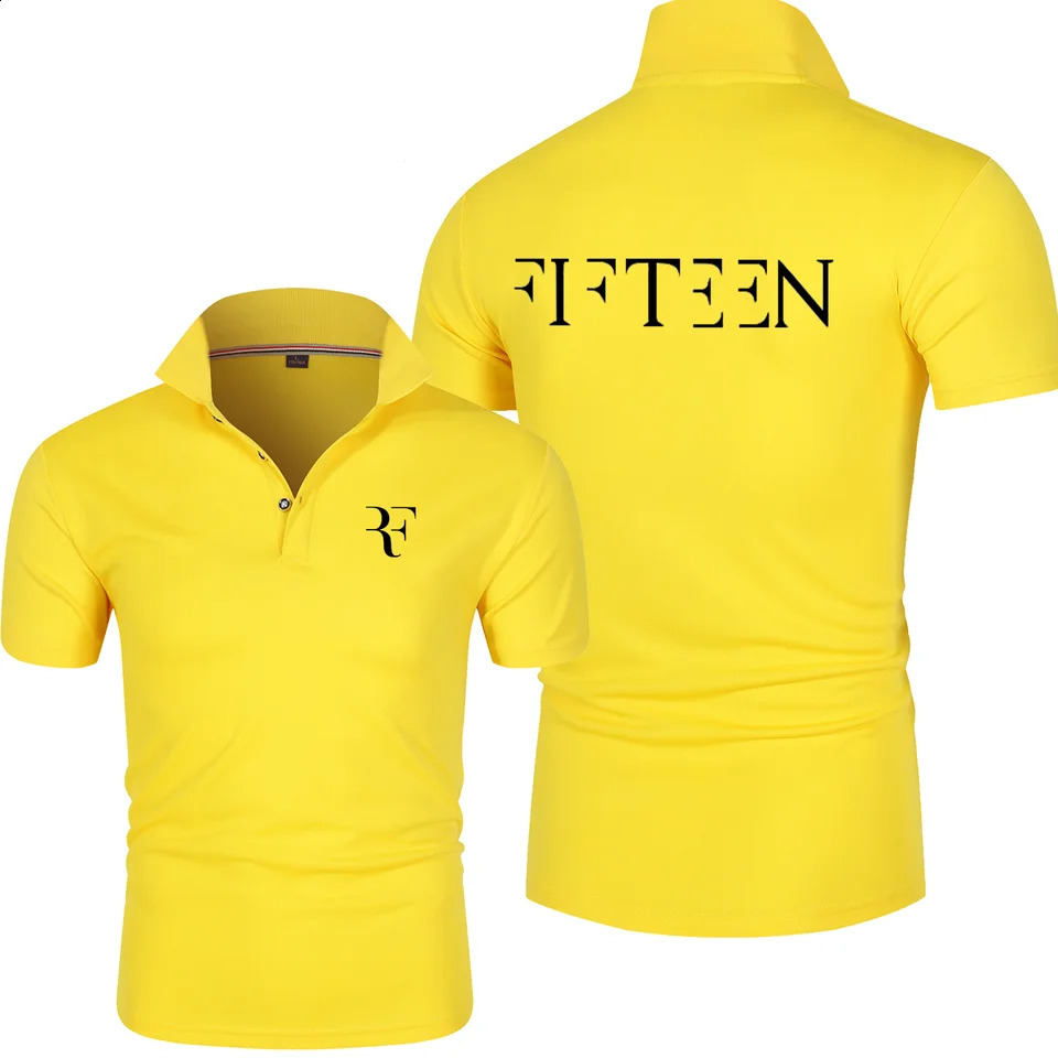 High Quality Roger Federer Mens Polo Shirt Sports Fashion Harajuku Polo Collar Short Sleeve Mens Top 250319
