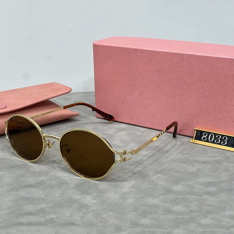 2024 elliptical sunglasses for kids Goggle Beach Sun Glasses metal material Skinny with large effect Atmosphere Show thin UV400 Z260305