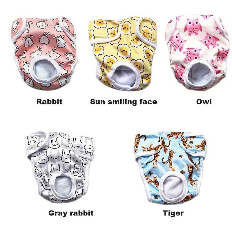 Female cute washable male dog diaper reusable highly absorbent leak proof male dog diaper 6-color dog physiological pants Y250320