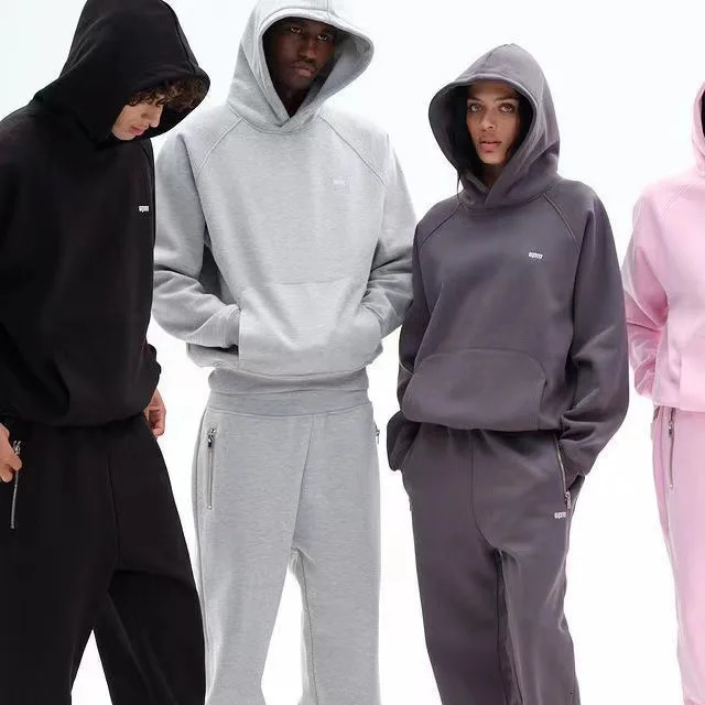 Series Set Mens Womens Sports Hoodie Solid color Fashion Top Pants 250319