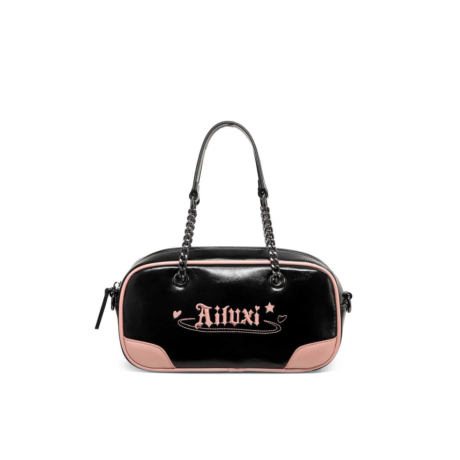 AILUXI New Original Design Boston Bag Luxury Replica Bowling Bag Textured Leather High-Quality Premium Handbag Y250319