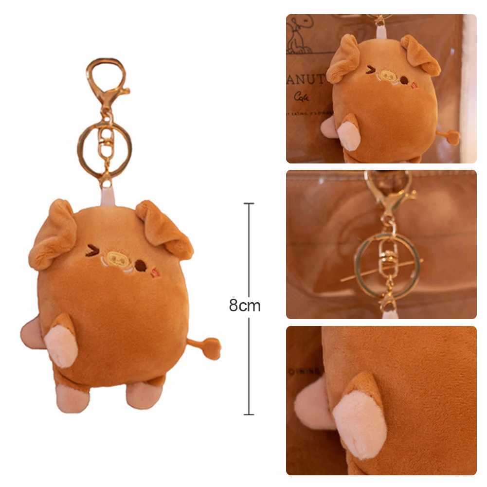 A pair of magnetic couples with pig plush keychains cute and creative plush Kawai magnetic backpack pendant toy girl holiday giftXJ250319