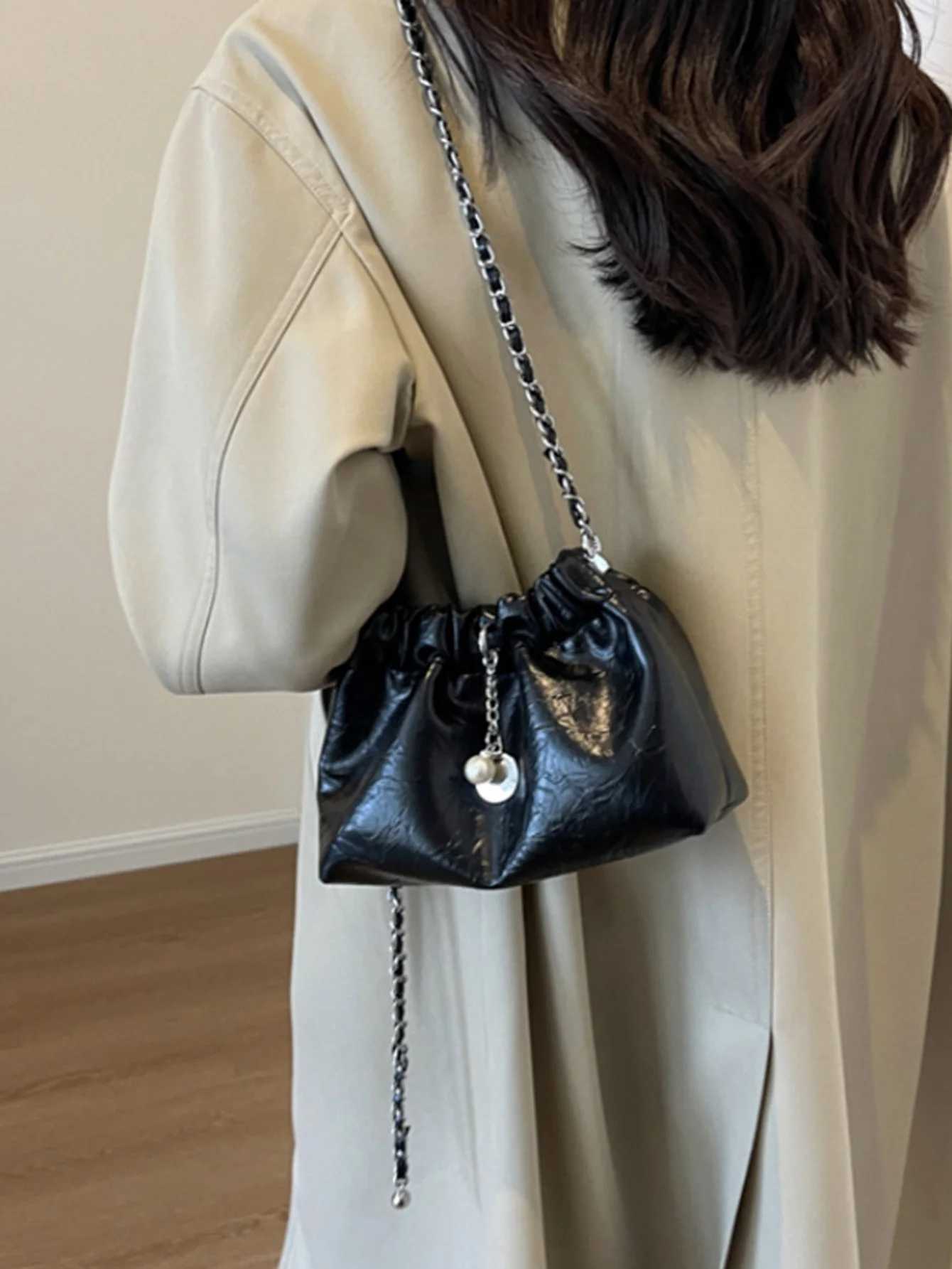 Millennium handbag for women 2024 new high-end shoulder bag summer chain bag fashionable bucket bag crossbody bag Y250319