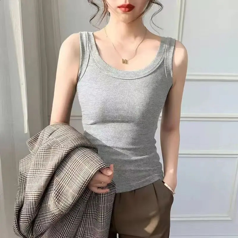 womens vest casual matching sleeveless top office basic spring trend fashionable 250319