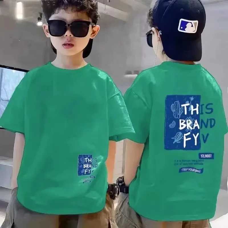 Summer childrens clothing printed T-shirt short sleeved top boys cotton T-shirt O-neck cool childrens fashion shirt free deliveryT250320