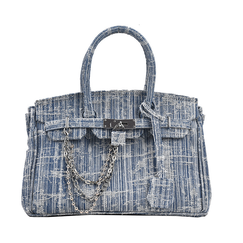 Unique Design Spring/Summer New Denim Blue Premium Texture Large Capacity Commuting Single Shoulder Diagonal Straddle Bag