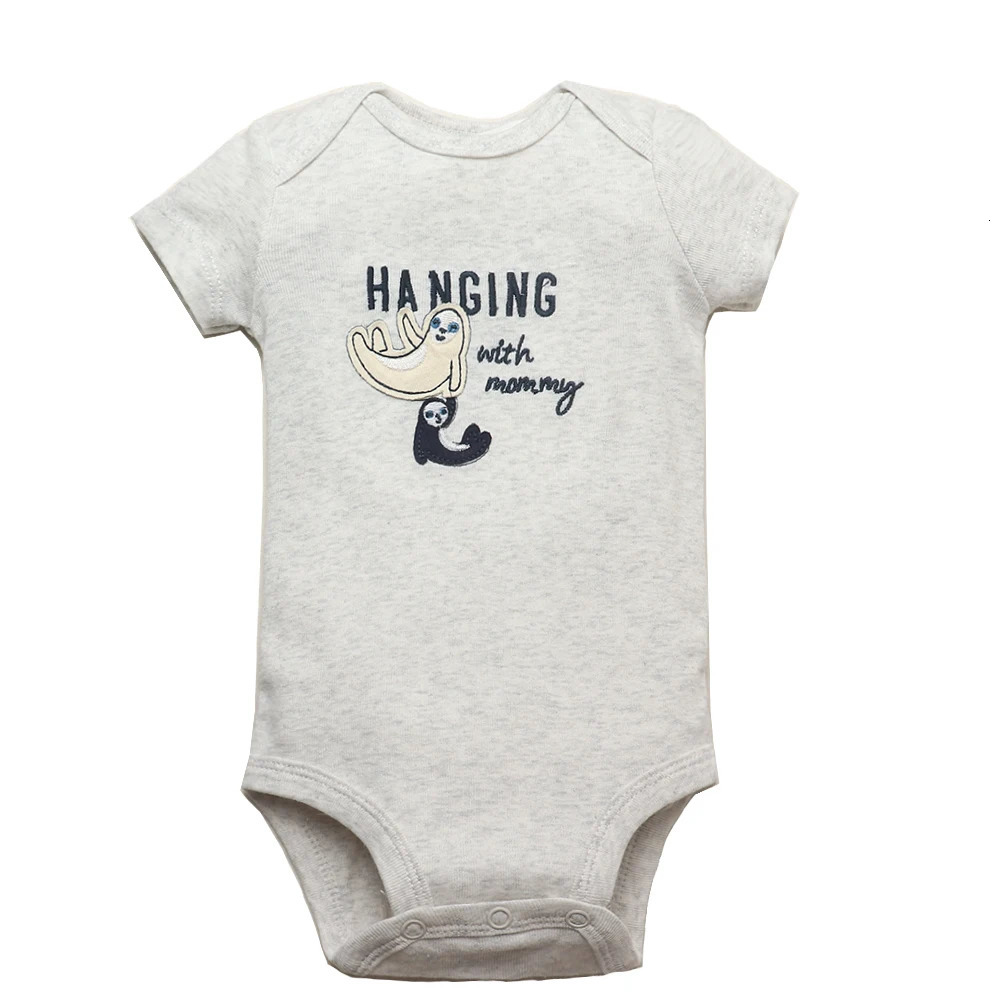5PCSLot Baby Boys Girls Bodysuits 100% Cotton Short Sleeves Kids Clothes 624 Month born Clothing baby Jumpsuit 250319