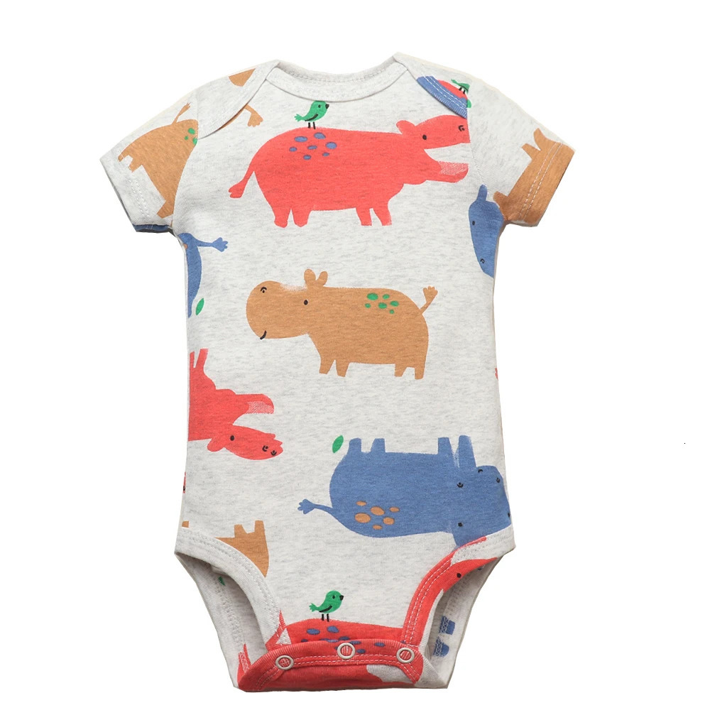 5PCSLot Baby Boys Girls Bodysuits 100% Cotton Short Sleeves Kids Clothes 624 Month born Clothing baby Jumpsuit 250319