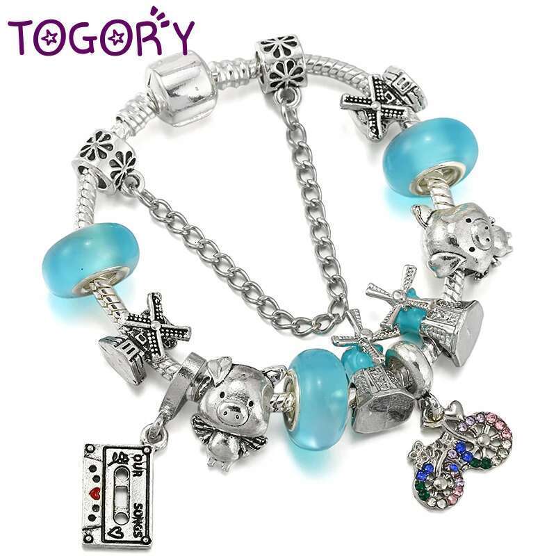 Romantic Travel Series Charm Bracelet With Windmill Bike Beads Bracelet For Women Jewelry Gift Wholesale Dropshipping
