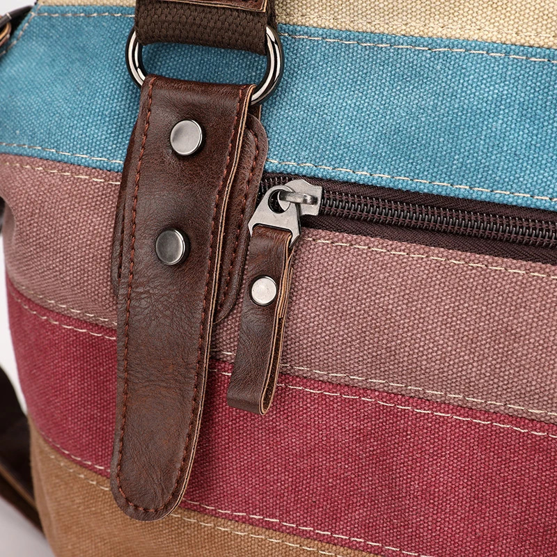 Womens Crossbody Shoulder Bag Vintage Messenger Bags Canvas Patchwork Color Tote Bag Handbags Purse bolsas feminina R250320