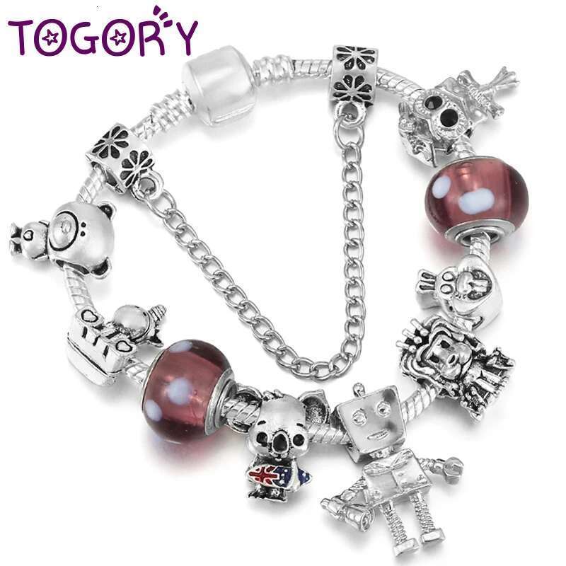 High Quality Lion King Beads Charm Bracelets With Silver Plated Cartoon Style Brand Bracelet Bangles For Women Kids Jewelry Gift