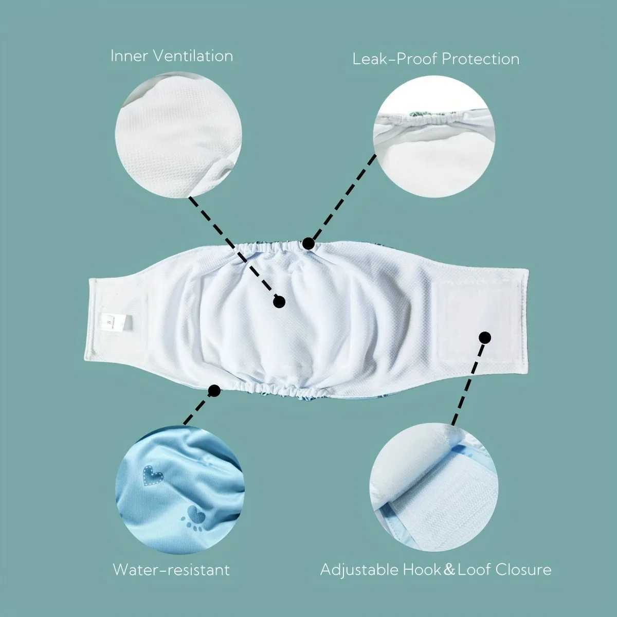 3 pieces of mens dog cloth diapers reusable dog diapers washable pet abdominal packaging puppy underwear environmentally friendly pet care D Y250320