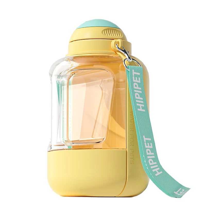 New dog ton large capacity pet out drinking pot cat water dispenser portable water cup water and food integrated bowl Y250319