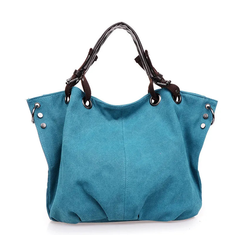 New European and American Fashion Womens Bag Simple Casual Canvas Bag Large Capacity Handbag R250320