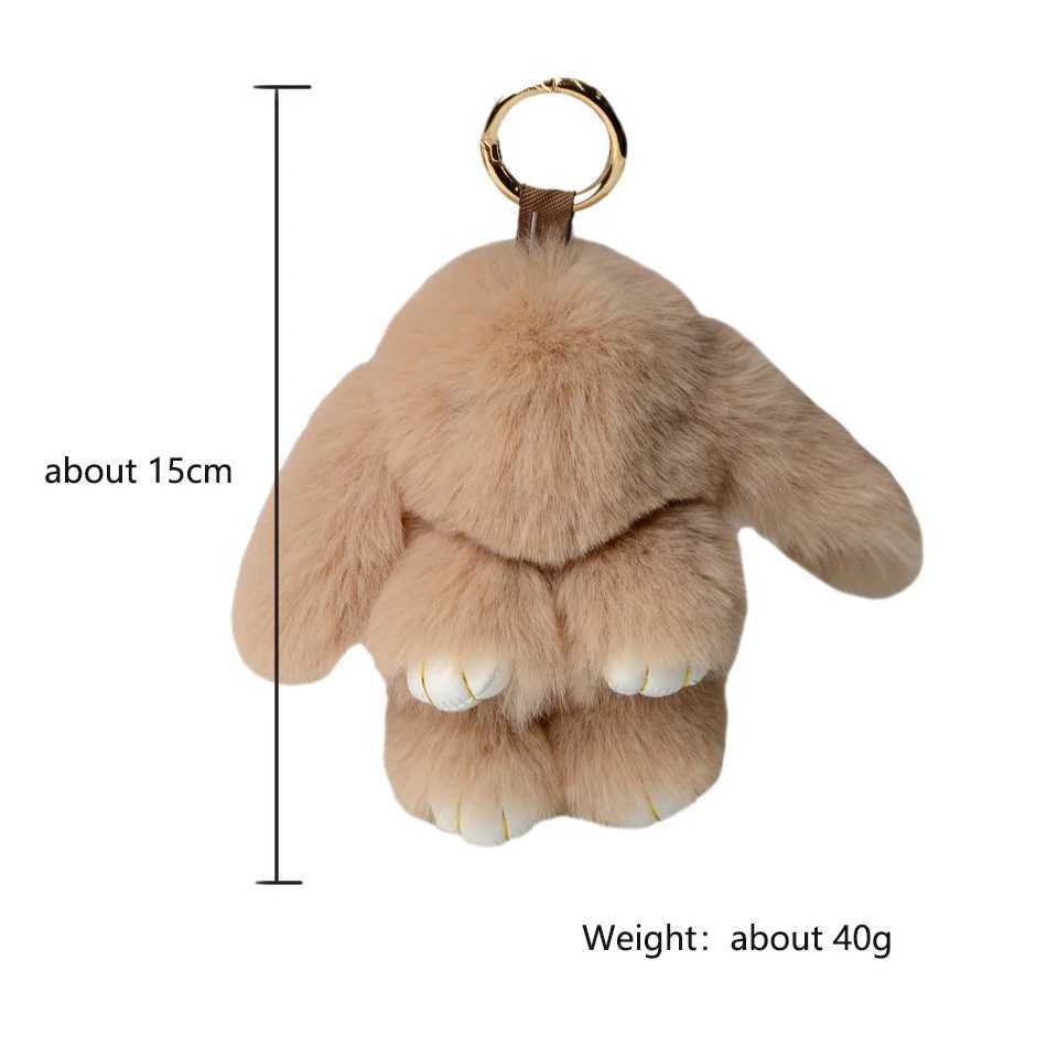 ZAKOL 15cm fluffy rabbit fur fluffy rabbit keychain soft cute rabbit toy keychain bag decorative accessories girl giftXJ250319