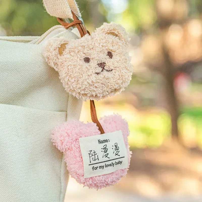 1 cute name tag cartoon bear pendant plush bear toy backpack pendant plush keychain pendant plush doll bag decorationXJ250319