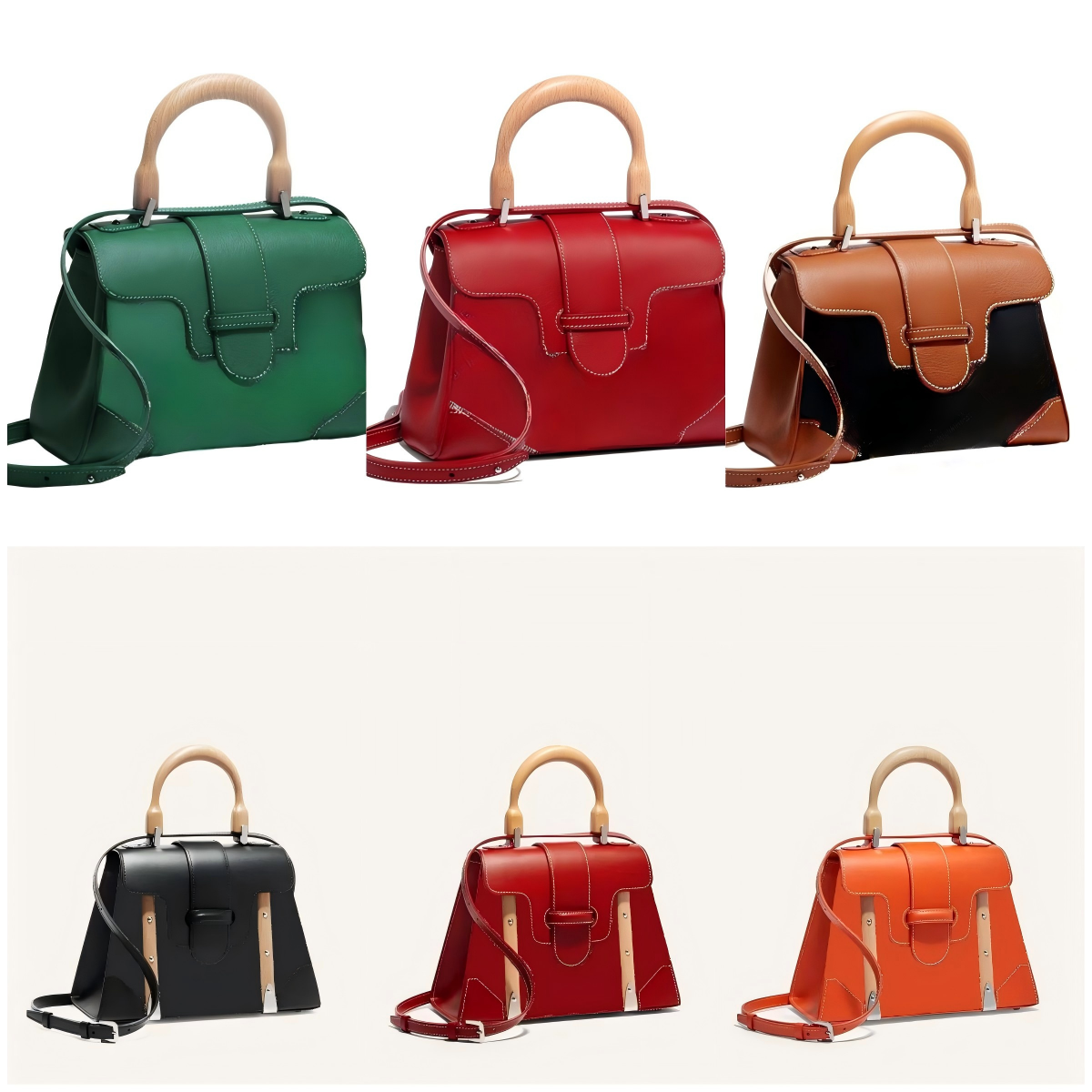 10A luxury bag classic wooden handle handbags designer handbags genuine leather travel crossbody bags shoulder bags clutch bags flap wallets women's bags