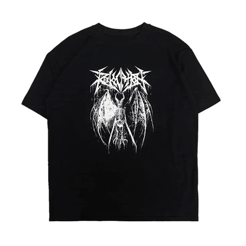 Summer Y2K Tee Women T-shirt Punk Print Dark Grunge Loose Streetwear Gothic Tops Oversized Men Tshirt Emo T Shirt Clothes 250320
