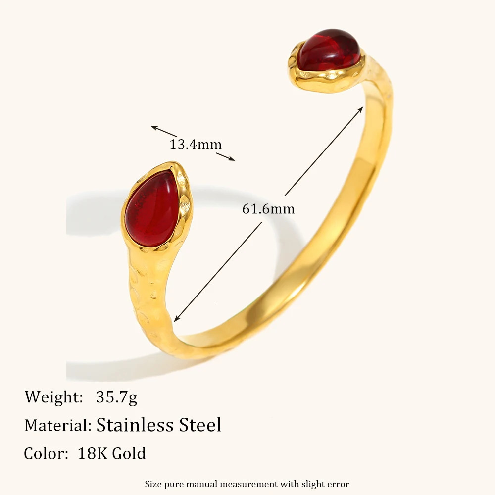 La. Muses Double Snakehead Casting Agate Stainless Steel Womens Open Bracelet Retro Fashion Waterproof Jewelry Gifts 250320