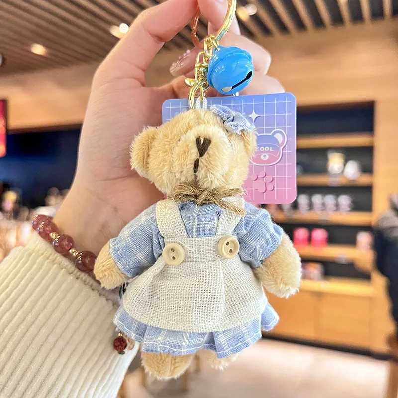 Cartoon keychain plush teddy bear doll backpack pendant plush bear stuffed animal soft keychain wallet backpack handbagXJ250319