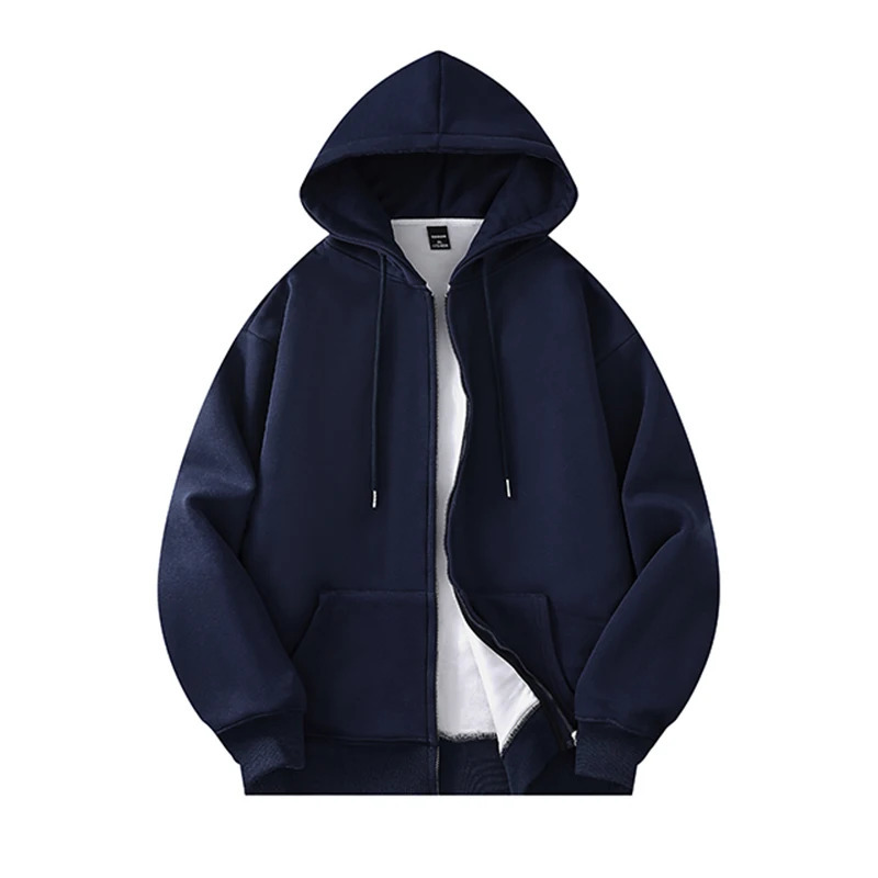 Basic Solid Hooded Sweatshirt Jackets Zip Up Hoodie Loose Fit Unisex Outwear Sports Casual Hoodies 250320Z
