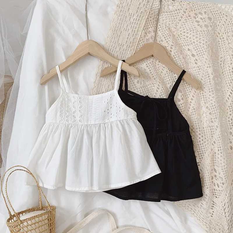 Autumn Kids Girls Sweet Sling Sleeveles T-shirt Children Casual Clothes Short Princess Dress Toddler Solid Color Bow VestT250320