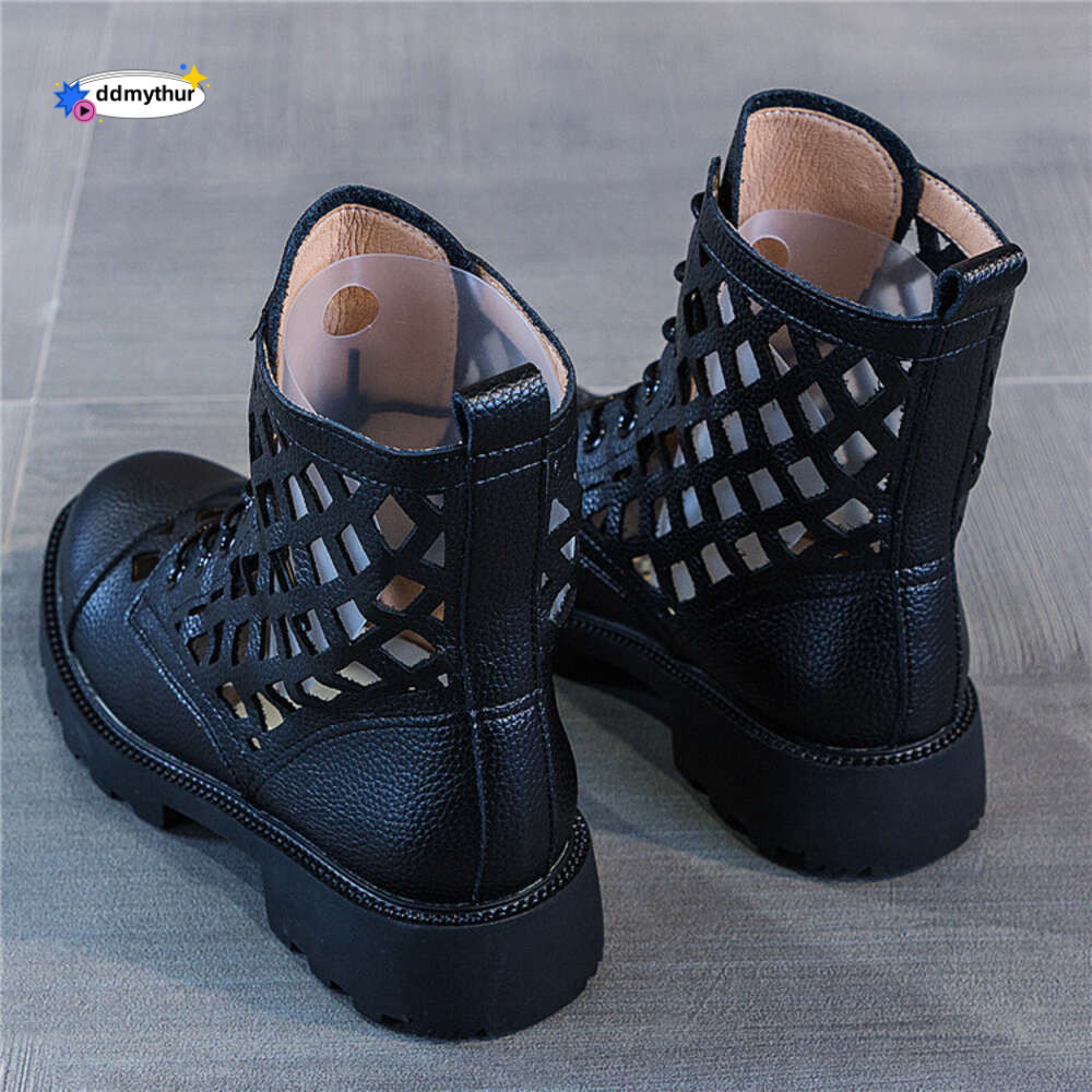 2024 Summer New Cool Candy Color Colored Large Size Women's Hollow out Thin Martin Boots ddmythur