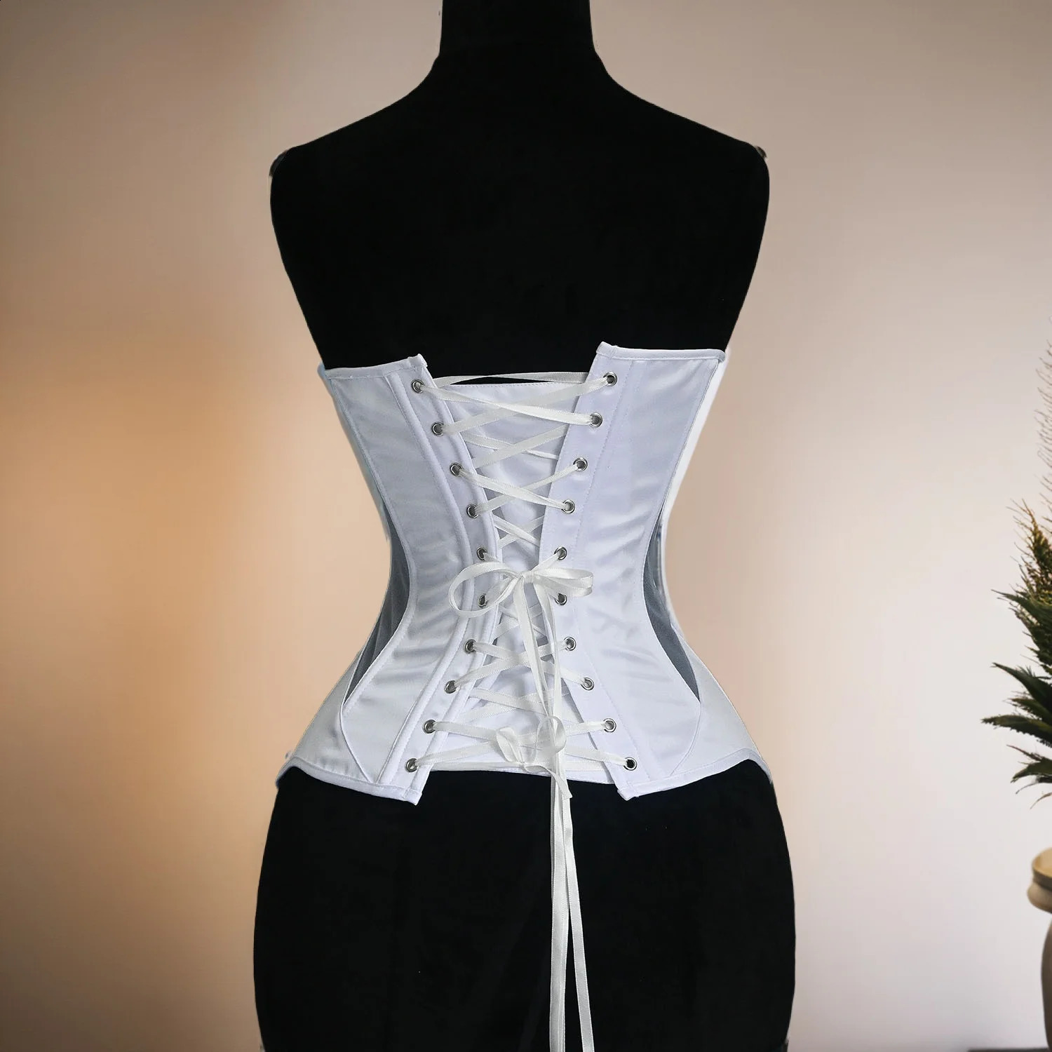 Women Tight Fitting Corset Overbust Lace Up Boned Shapewear Bodices Wedding Party Transparent Quality Mesh Tupe Tops Slimm Waist 250319
