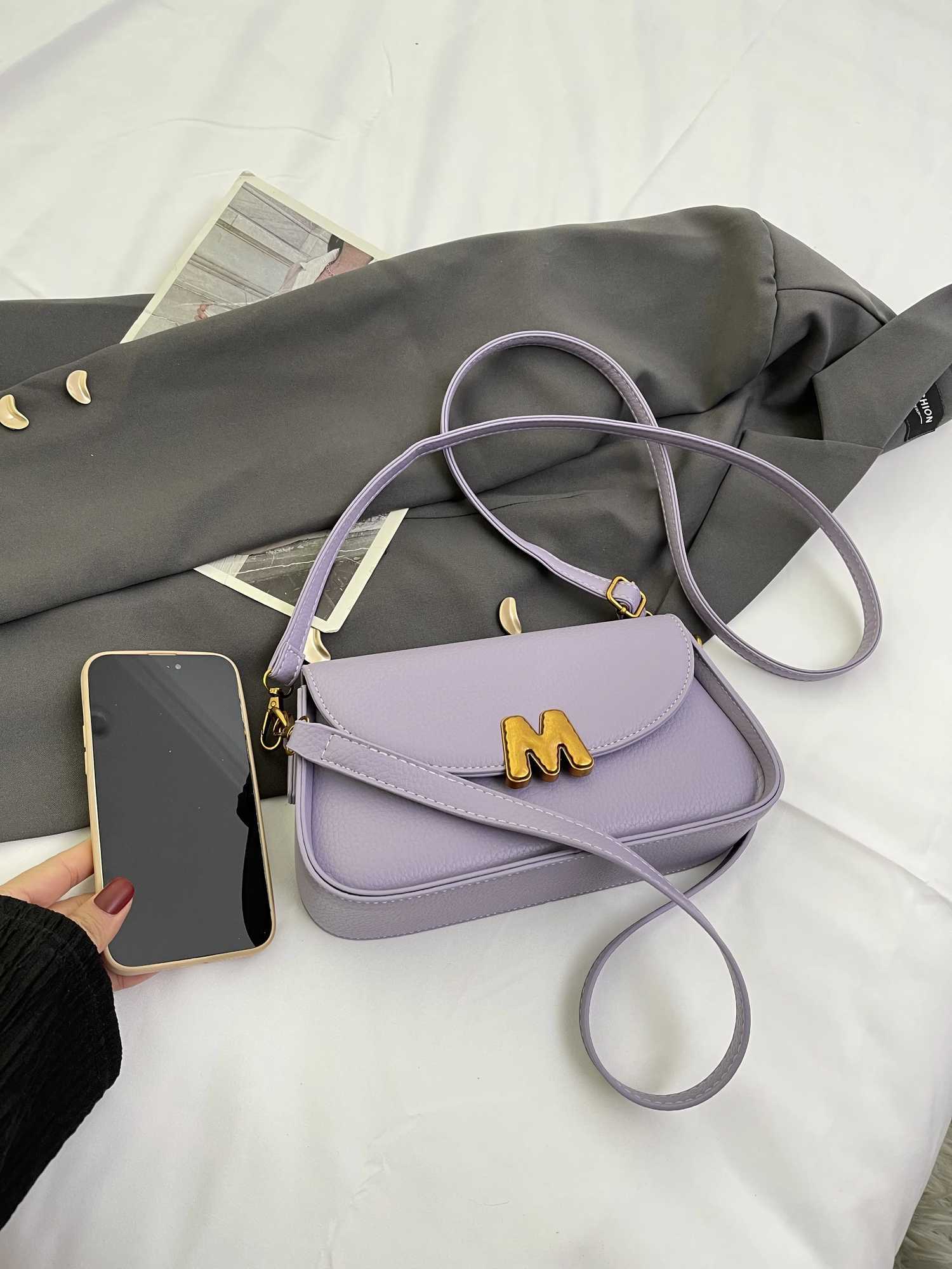 Ordinary womens bag Cookie size PU cross body bag Other car Suture cover types Y250319