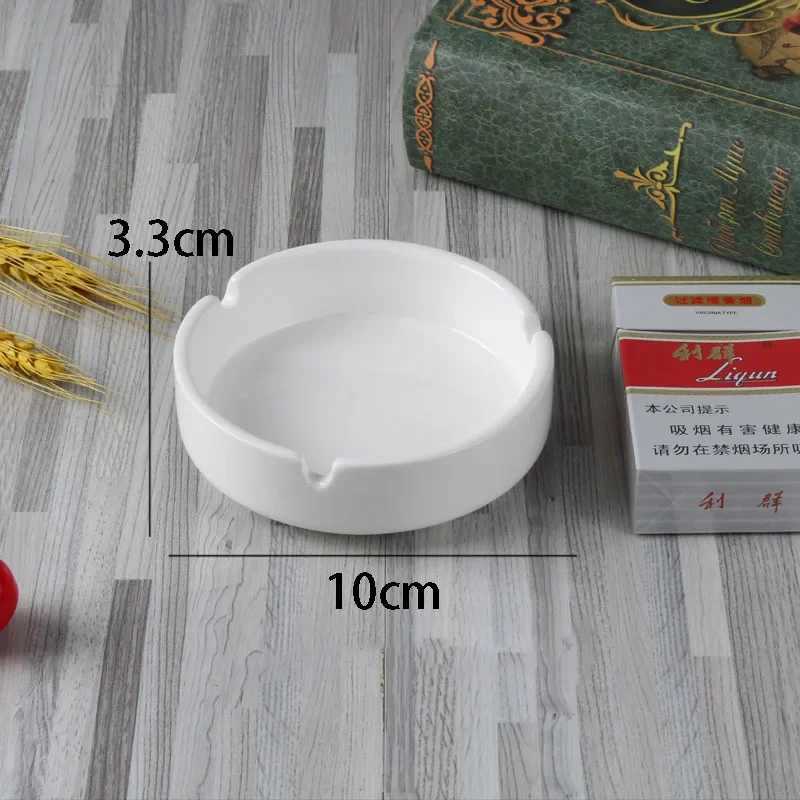 Solid Color Withe Ceramic Ashtrays European Modern Hotel Restaurant KTV Hotel Round Ash Tray Office Desktop Ashtray OrnamentC250319