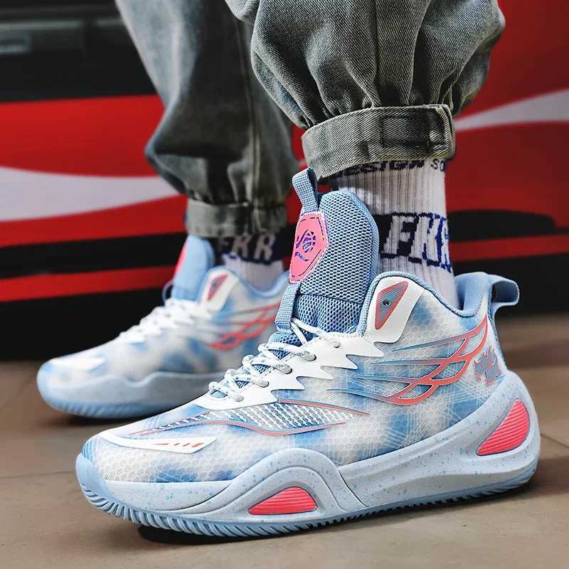 Teen Match Pro Basketball Boots Luxury Sneakers Men Autumn Male Basketball Shoes Breathable High-top Sports Field Training SneakersW250320