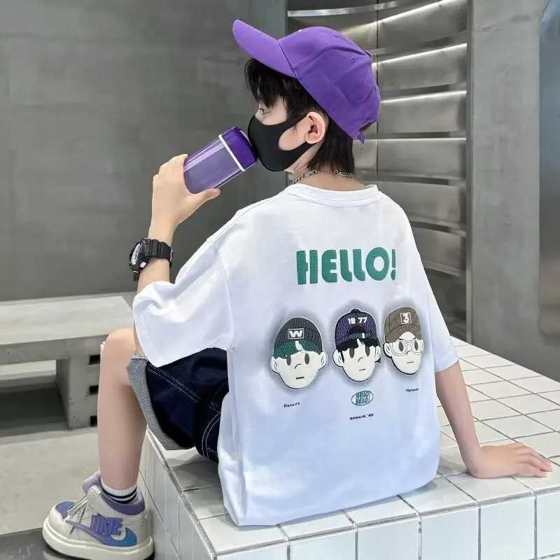 Fashionable summer childrens clothing for boys and girls American style cartoon cotton printed T-shirt childrens short sleeved top O-neck T-shirtT2503
