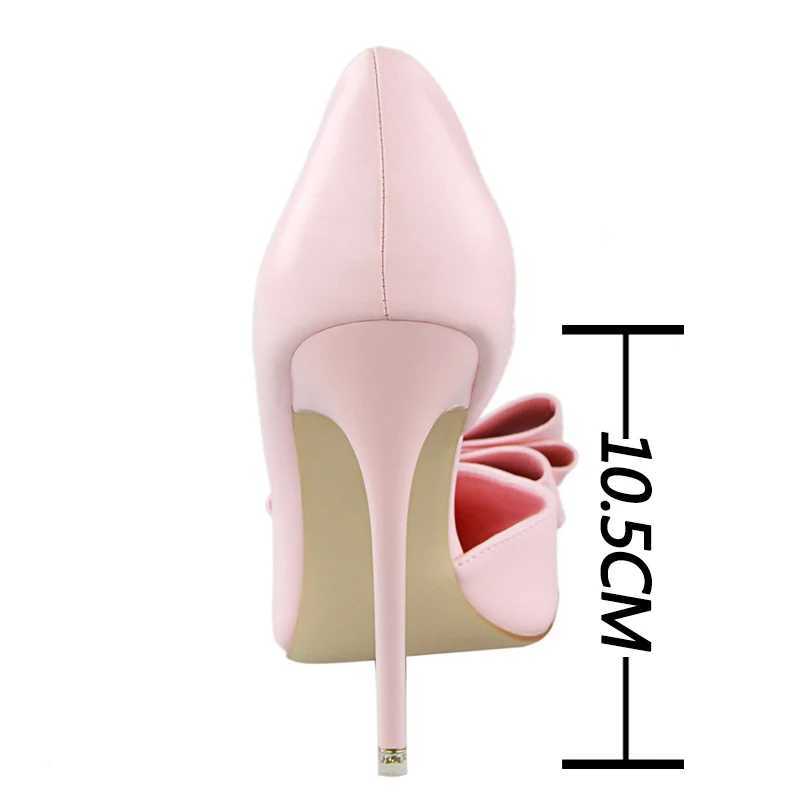 BIGTREE Shoes Bow-knot Wan Pumps Stiletto 10.5 Cm Wen Basic Pump Pointed Toe Classic Pumps Sexy High H Wen Shoes 2025 Y250319