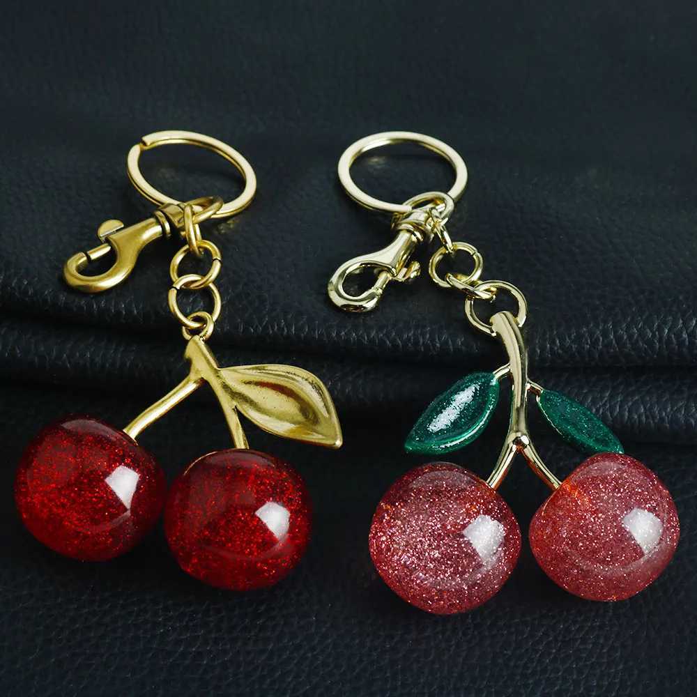 Fashionable and delicious red cherry keychain summer fruit cherry pendant keychain womens jewelry bag accessories giftsXJ250319