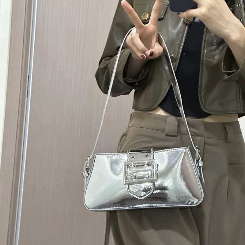Luxury Designer Womens Handbag Laser Arm Bag Brand Shoulder Bag Silver Fashion Womens Handbag Shopping Bag Y250319
