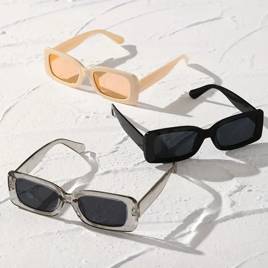 3PCS Square fashion Women Sunglasses Y2K Hip Hop Vacation Beach Party Decoration Glasses Men 250320