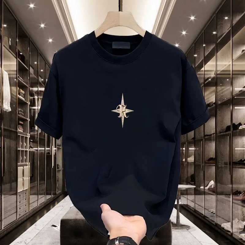 Mens summer new Pullover O-neck patch work print slim fit fashionable casual edition short sleeved T-shirt topT250319