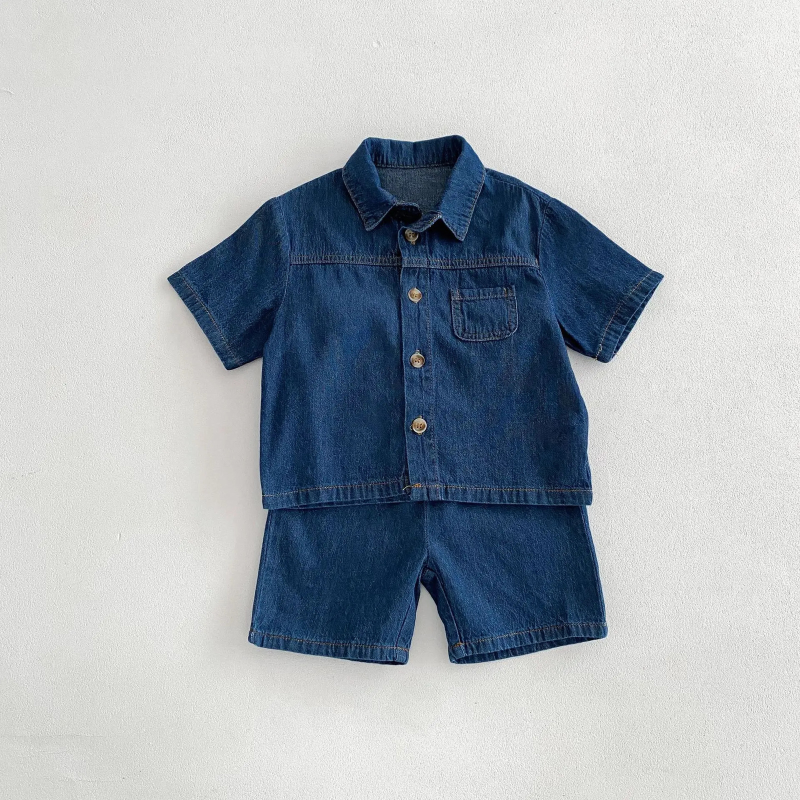 Milan Kerr childrens clothing set denim girls shirt and shorts 2piece boys 250319