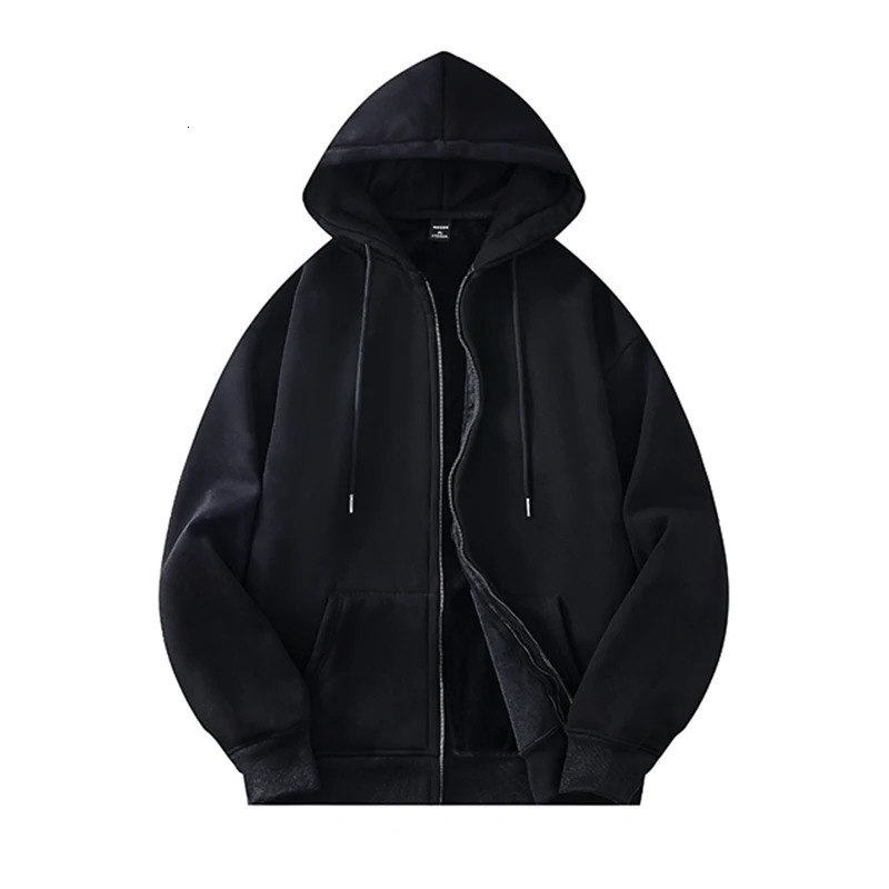 Basic Solid Hooded Sweatshirt Jackets Zip Up Hoodie Loose Fit Unisex Outwear Sports Casual Hoodies 250320Z