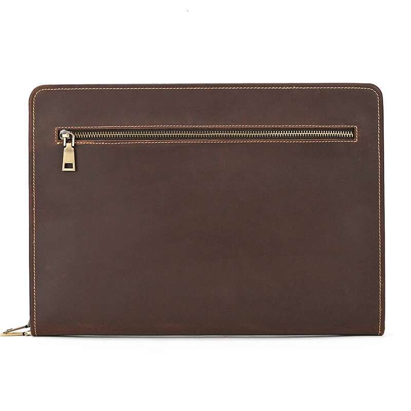 Luufan Mens Clutch For A4 Files Genuine Leather Zip Around Document Bag Ipad Case Cowhide Man Business Handbag Phone Bag