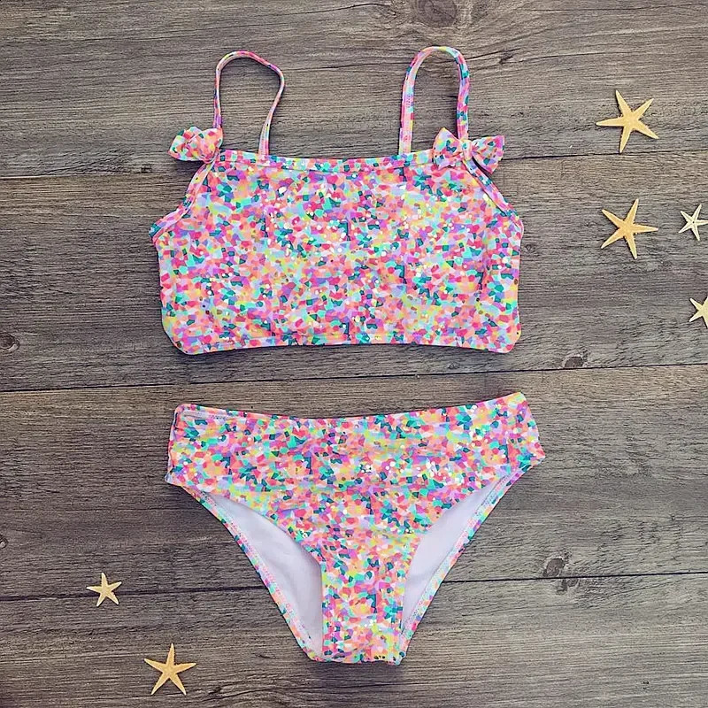 Girl bikini cute flamingo print twopiece beachwear childrens split swimsuit baby 250319