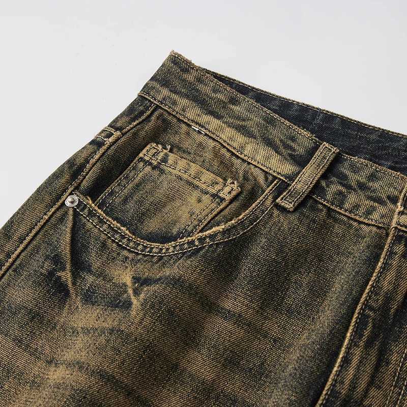 Baggy Jeans Men Wide Leg Pants Loose Denim Trousers Retro Blue Straight Mens Clothing Large Size 40 Vintage 2024 New KpopT250319