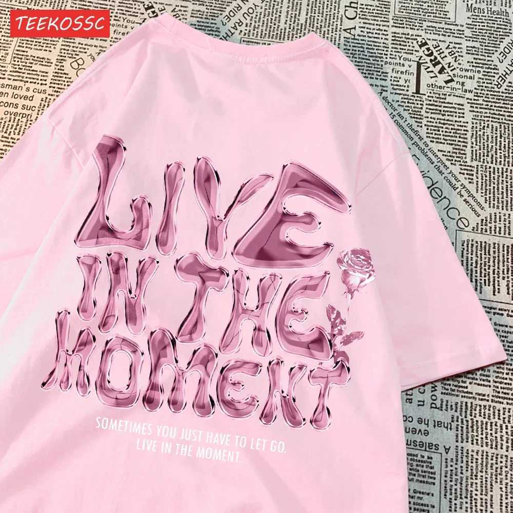 Fashionable womens T-shirt on-site letter printing T-shirt breathable O-neck summer street womens clothingT250320