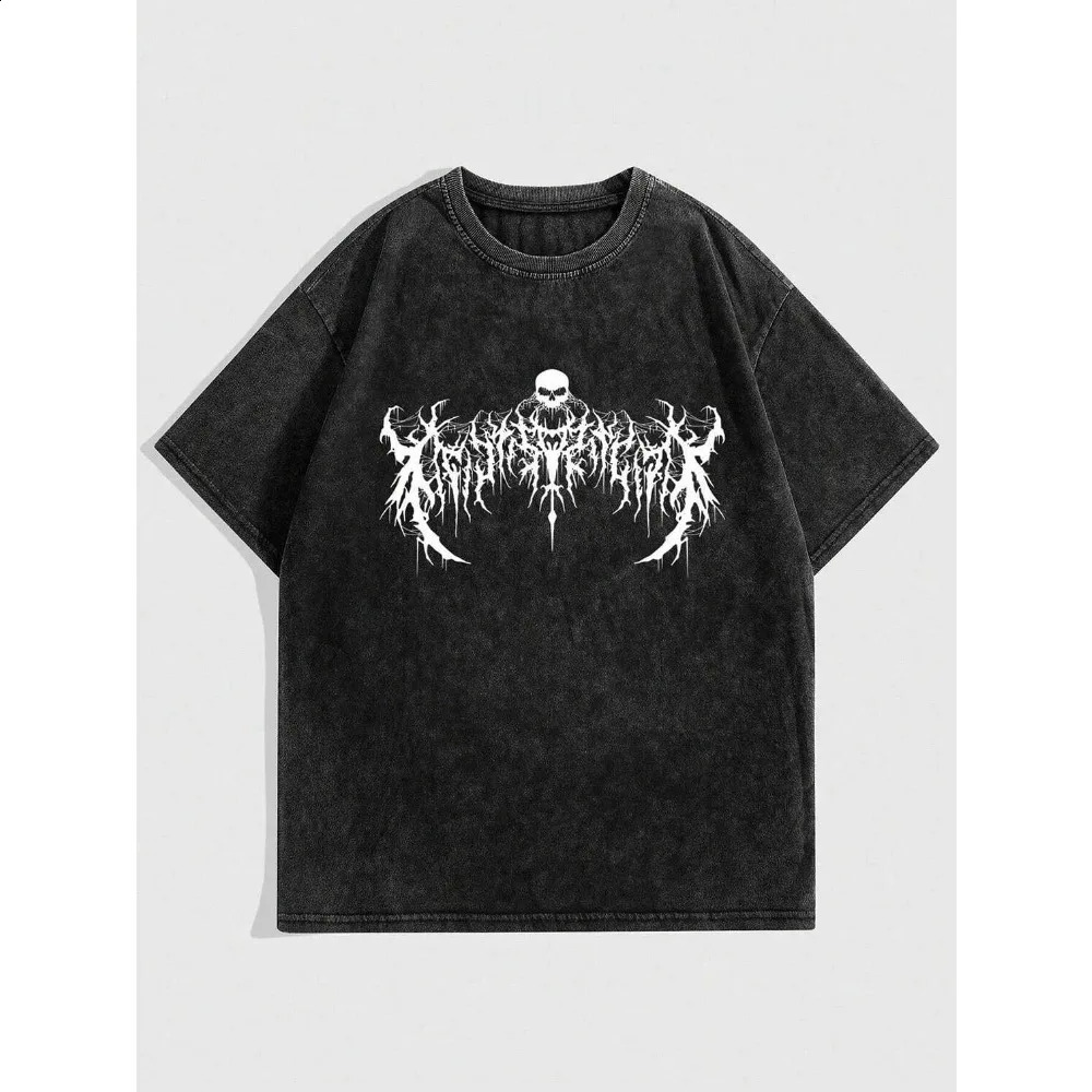 Europe and The United States Retro Blouse Loose Street Trend Fashion Movement Y2k Do Old T-shirt Men and Women Short Sleeves 250317