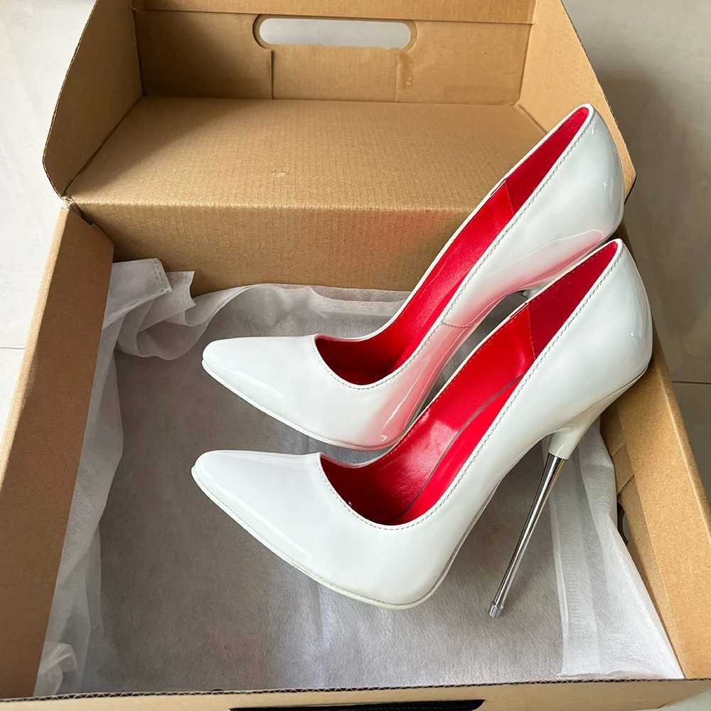 New Arrival High H Sexy 16cm White Red inside Wan Pumps Runway Cross Dresser Club Unisex Shoes Big Szie 44 45 46 Y250319