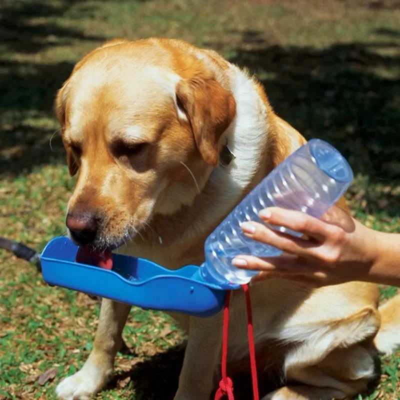 250ml Dog Water Bottle Folding Drinker Plastic Portable Water Bottle Pets Outdoor Travel Drinking Water Feeder Bowl for Dogs Y250319
