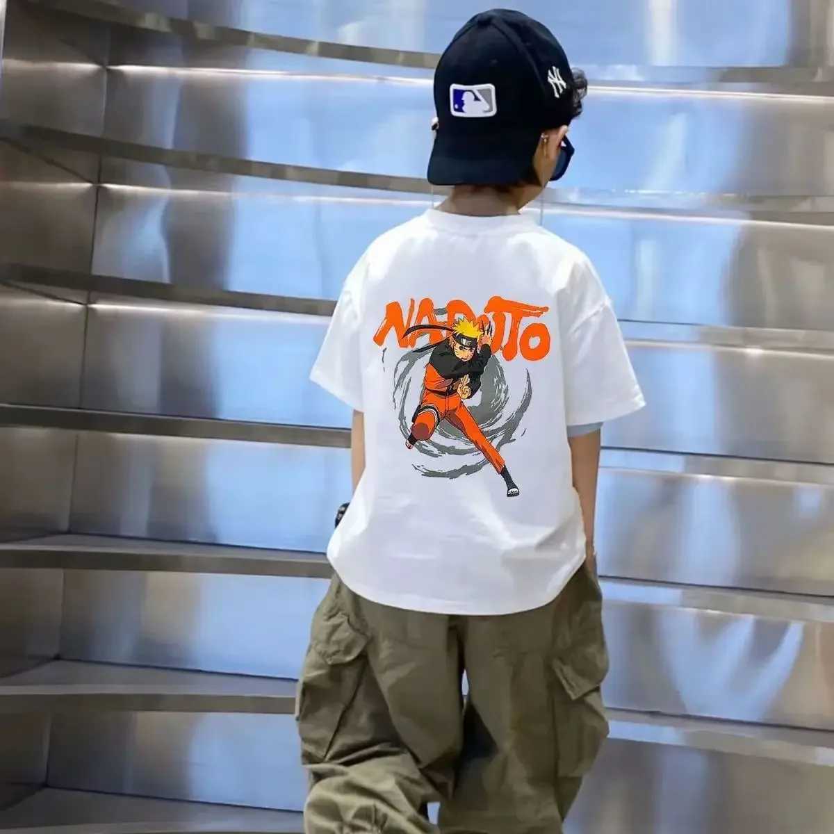2024 Japanese Anime 3-14y Youth Summer Boys and Girls Baby Cotton Printed T-shirt Short Sleeve T-shirt Childrens Size Cartoon Childrens TopT250320